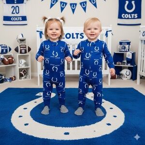 NFL TEAM APPAREL - INDIANAPOLIS COLTS - Zip Up Sleeper Footie Pajamas - NWT